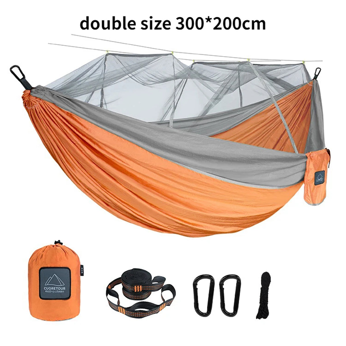 HamoxCix 2-Person Camping Hammock – 210T Tear-Proof Parachute Nylon, Heavy-Duty Straps & Compact Pouch