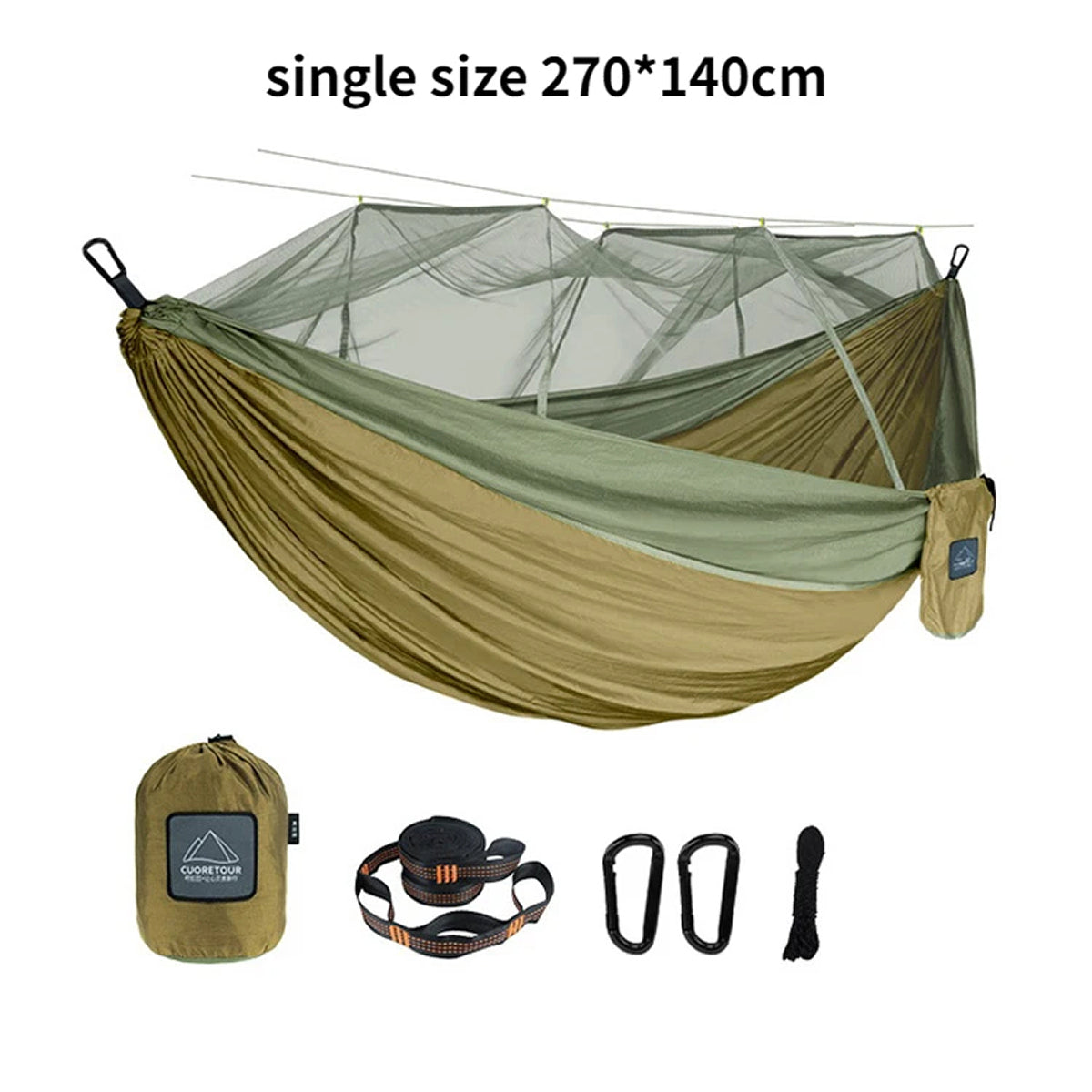 HamoxCix 2-Person Camping Hammock – 210T Tear-Proof Parachute Nylon, Heavy-Duty Straps & Compact Pouch