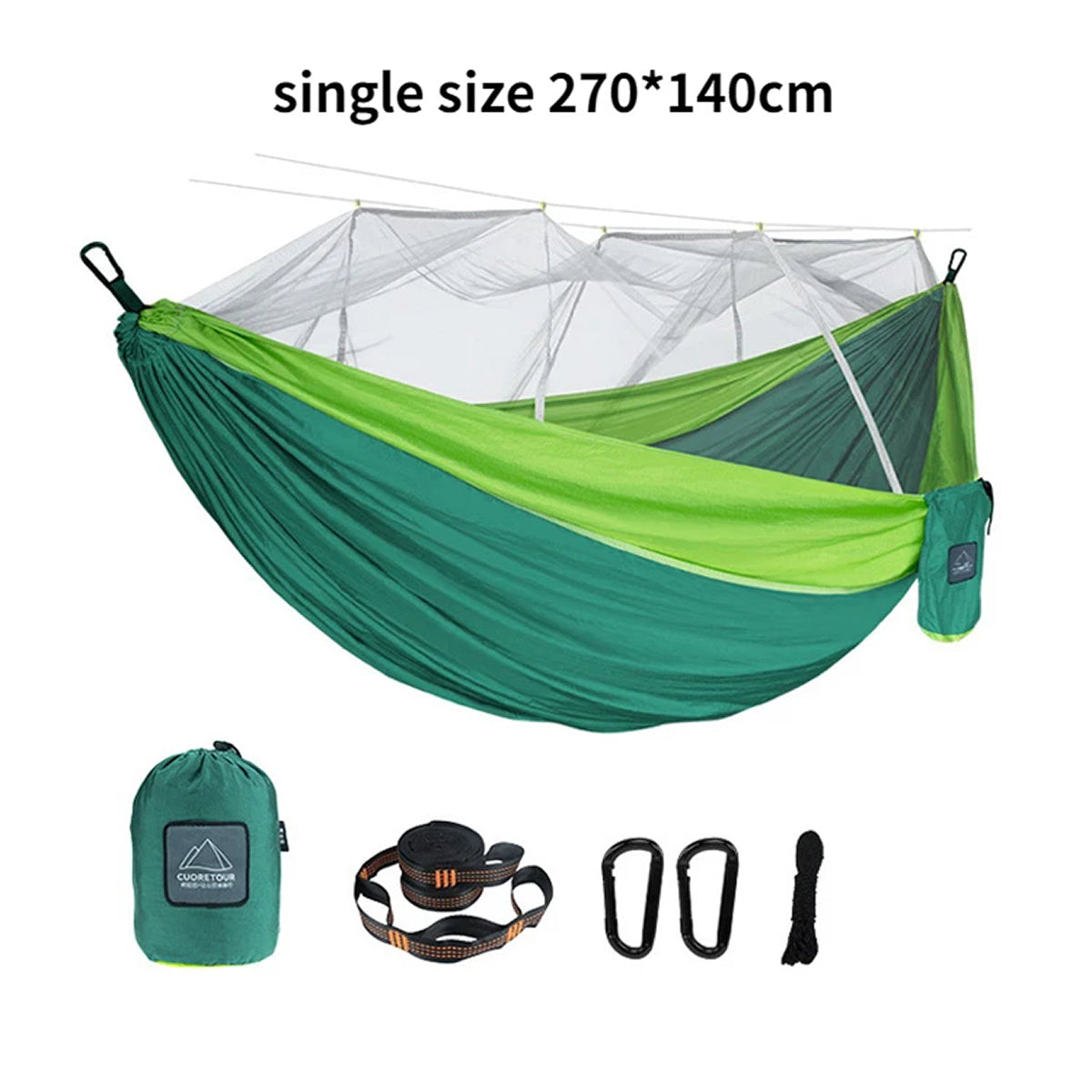HamoxCix 2-Person Camping Hammock – 210T Tear-Proof Parachute Nylon, Heavy-Duty Straps & Compact Pouch