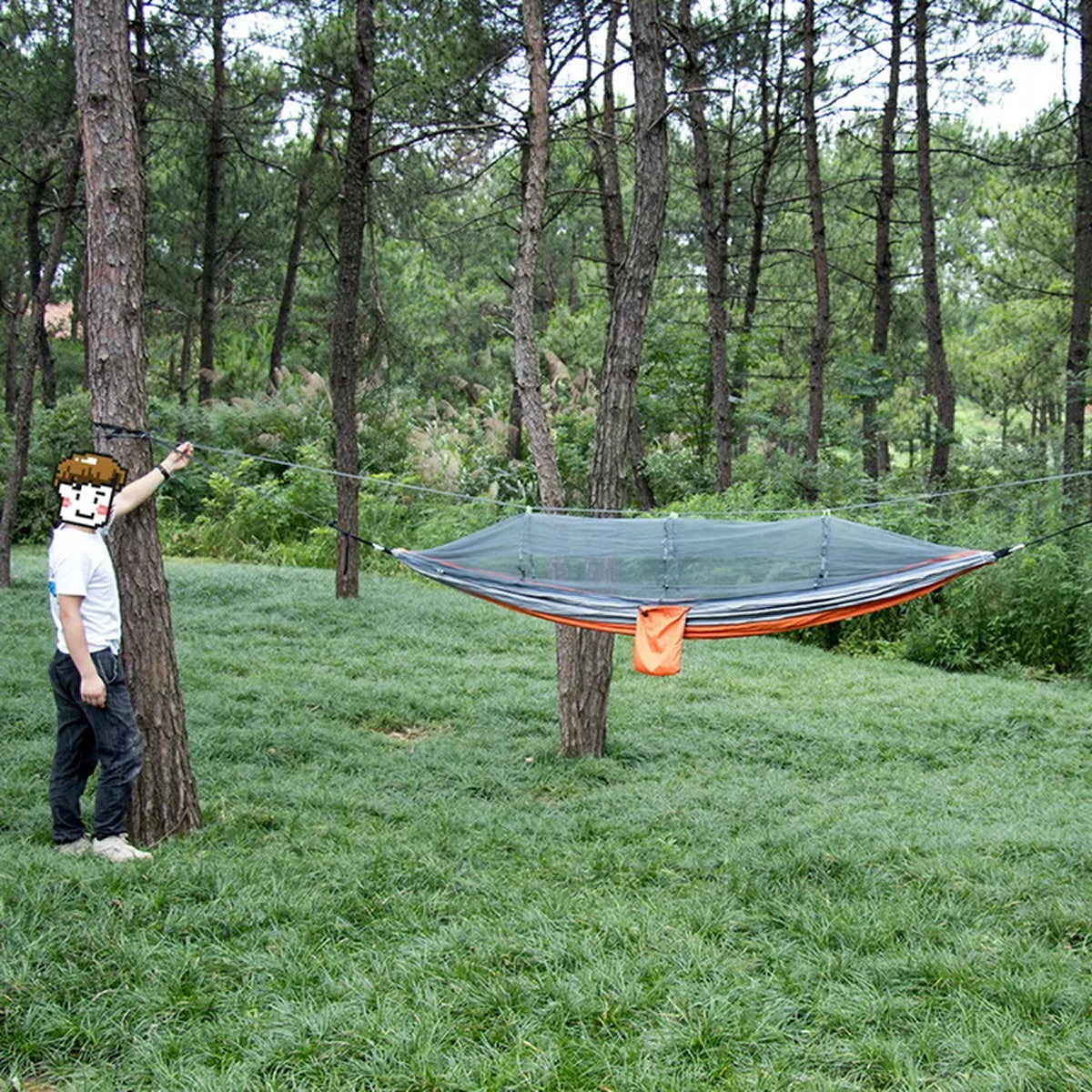 HamoxCix 2-Person Camping Hammock – 210T Tear-Proof Parachute Nylon, Heavy-Duty Straps & Compact Pouch