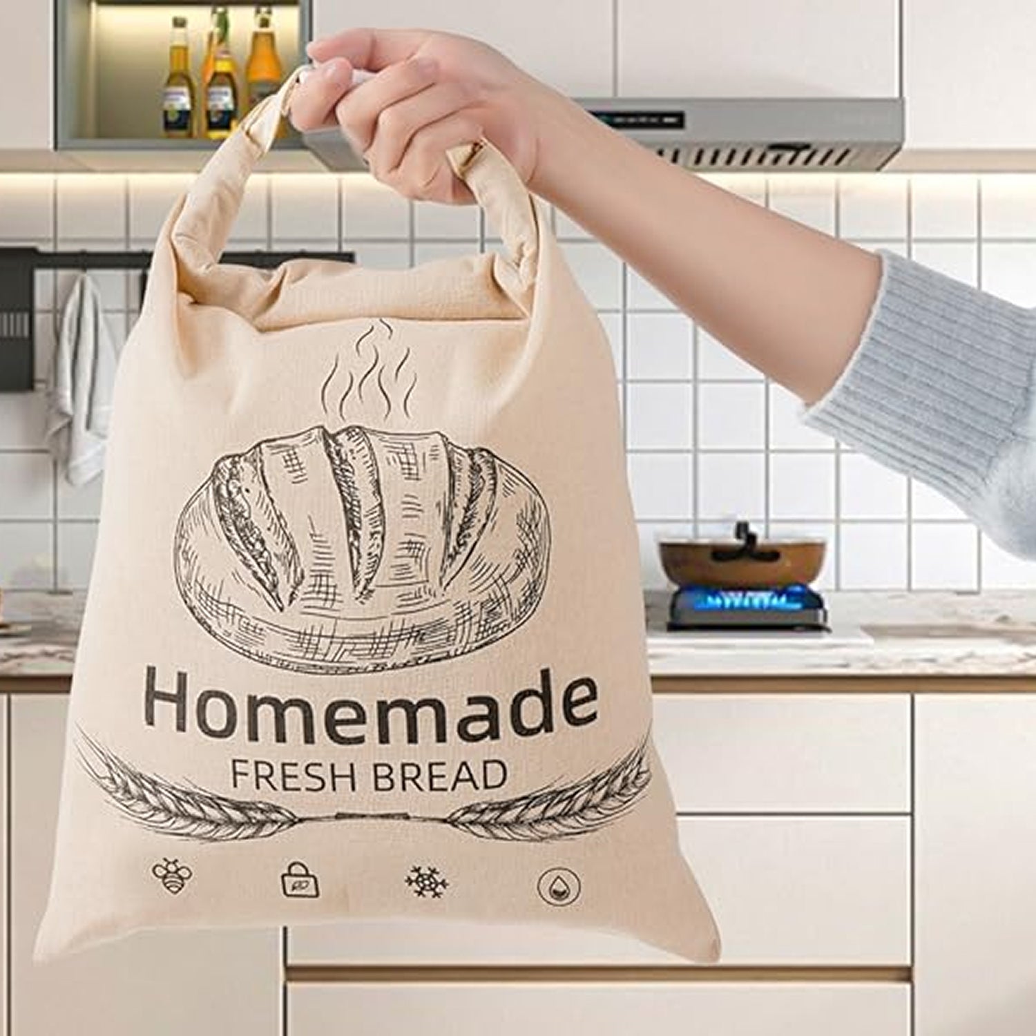 BeeBredix Beeswax Bread Bag – Washable Eco-Friendly Storage, Natural Food Wrap & Freshness Seal