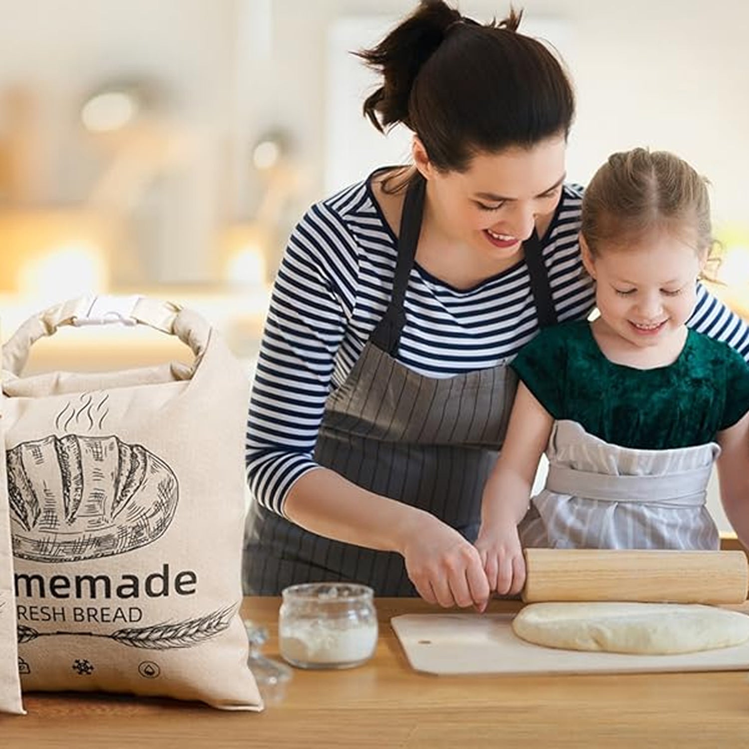 BeeBredix Beeswax Bread Bag – Washable Eco-Friendly Storage, Natural Food Wrap & Freshness Seal