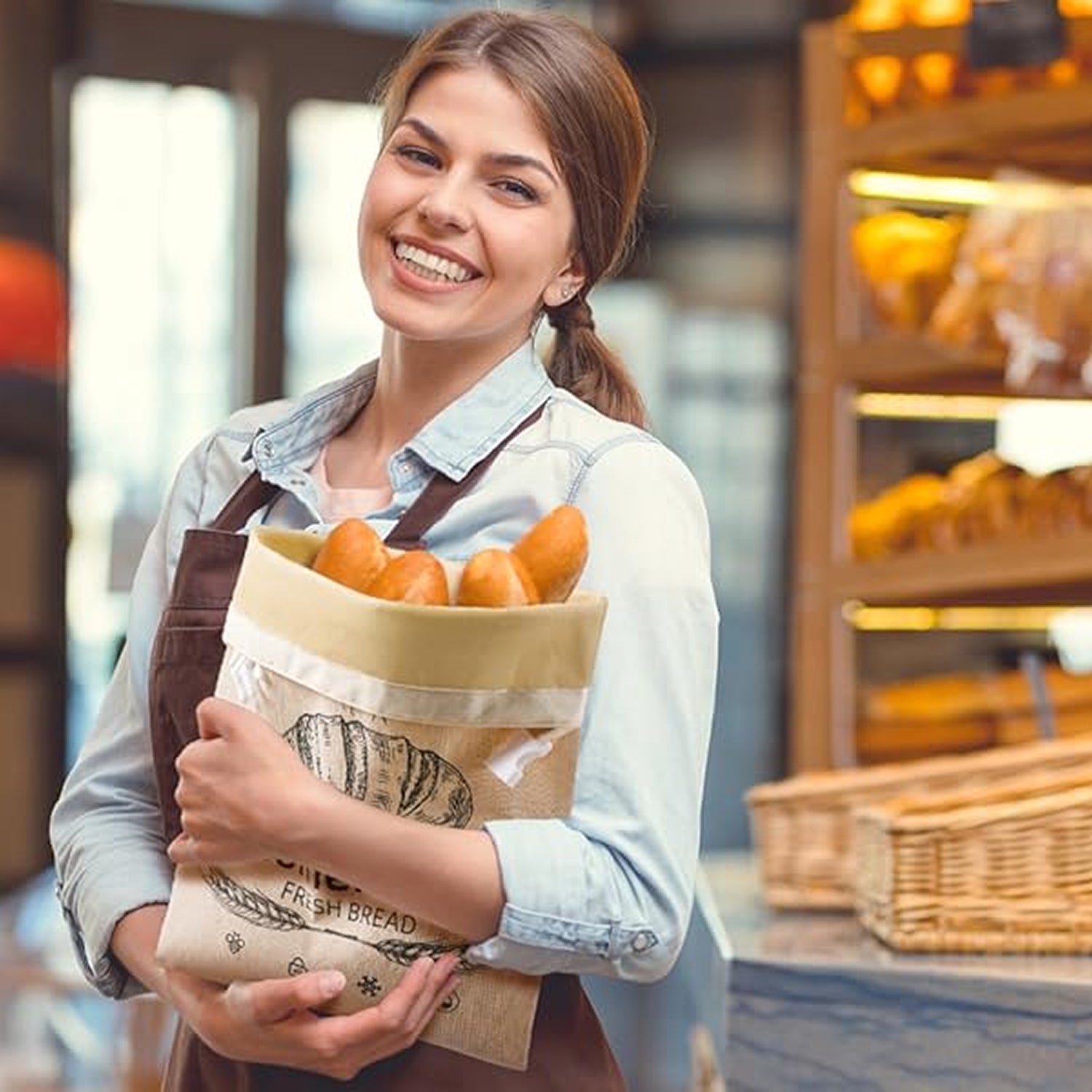 BeeBredix Beeswax Bread Bag – Washable Eco-Friendly Storage, Natural Food Wrap & Freshness Seal