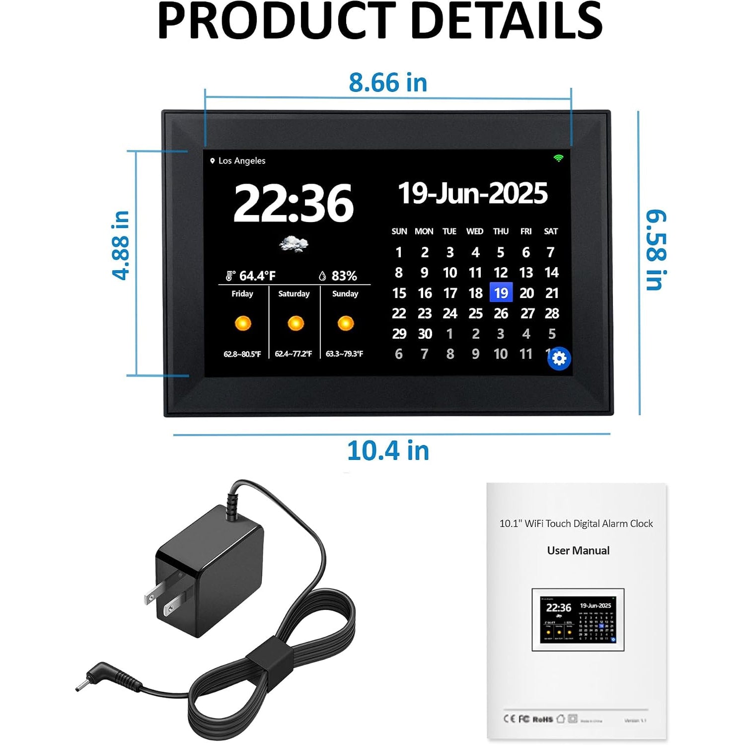 DageCres 10.1-Inch Large Touchscreen