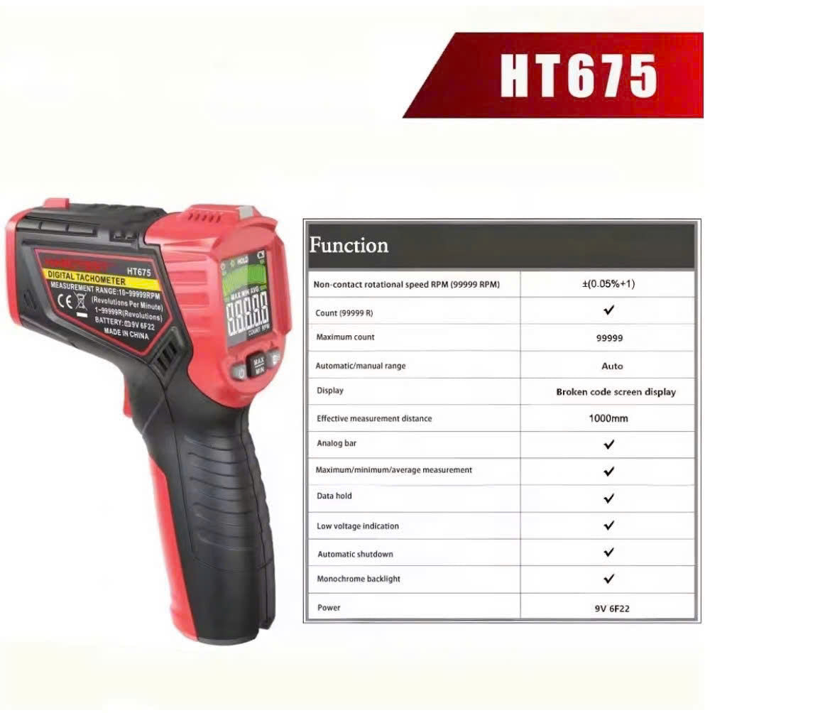 LoftDoci Wide Measurement Range: 2.5 To 99,999 RPM For Motors, Engines, And Fans