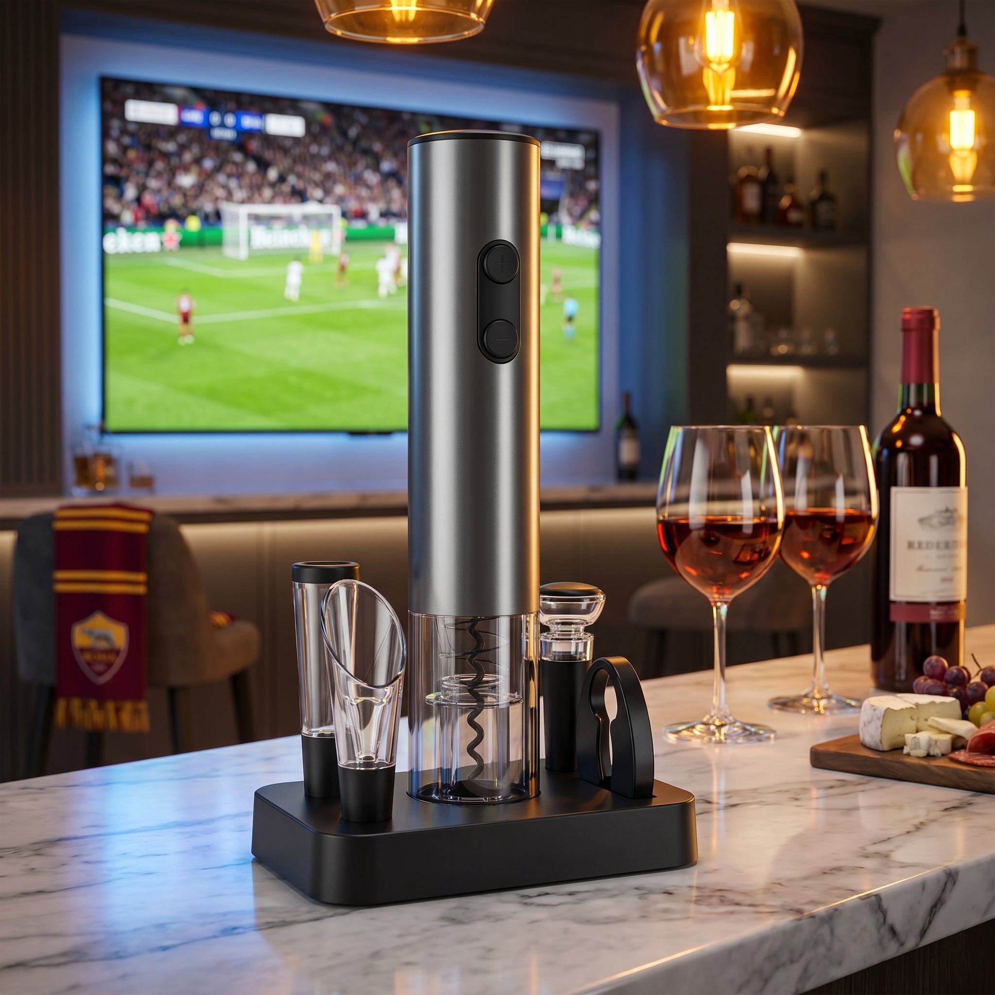 EnziVine Electric Wine Opener Set 5-Piece with 8-Second Rapid Extraction