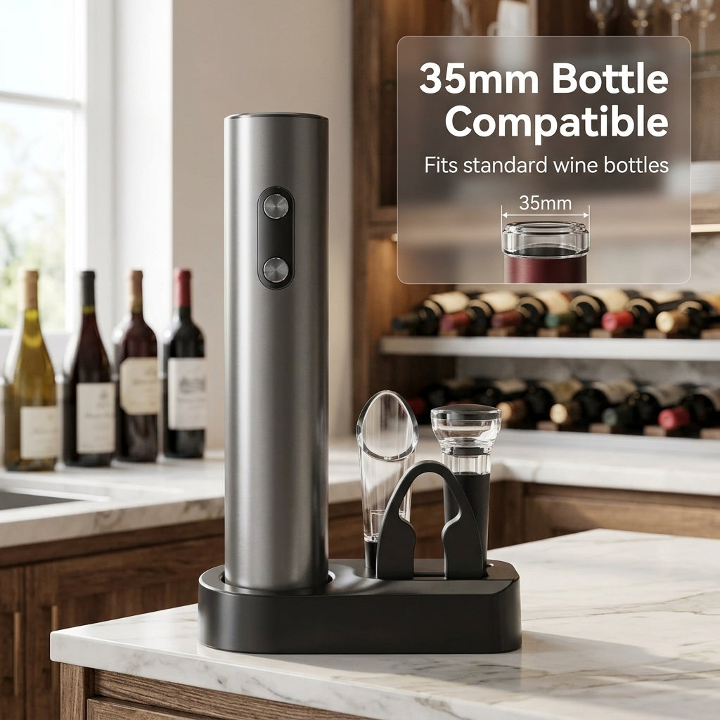 EnziVine Electric Wine Opener Set 5-Piece with 8-Second Rapid Extraction