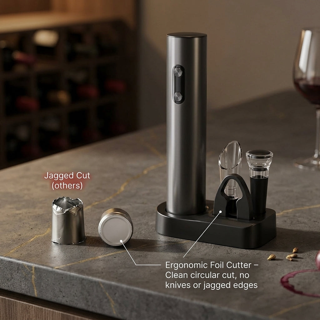 EnziVine Electric Wine Opener Set 5-Piece with 8-Second Rapid Extraction