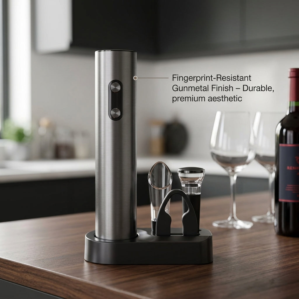 EnziVine Electric Wine Opener Set 5-Piece with 8-Second Rapid Extraction