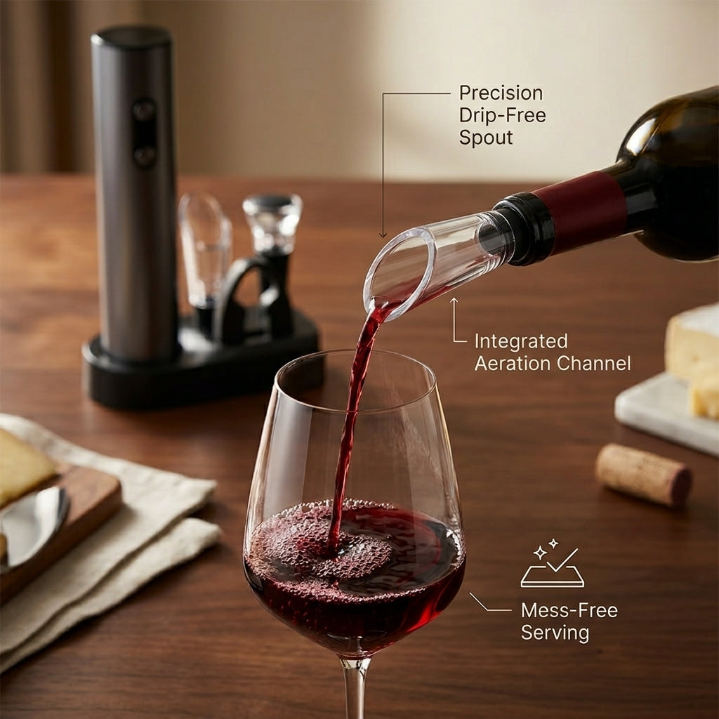 EnziVine Electric Wine Opener Set 5-Piece with 8-Second Rapid Extraction