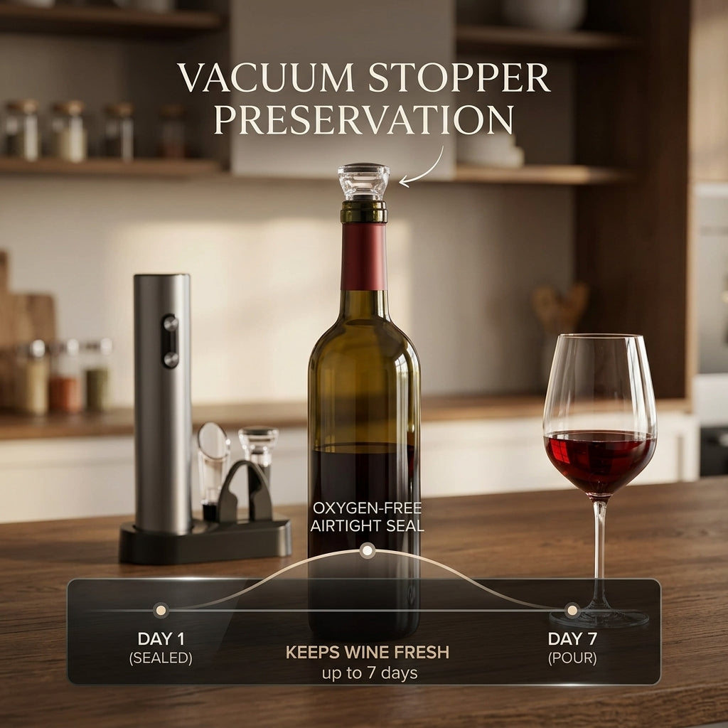 EnziVine Electric Wine Opener Set 5-Piece with 8-Second Rapid Extraction