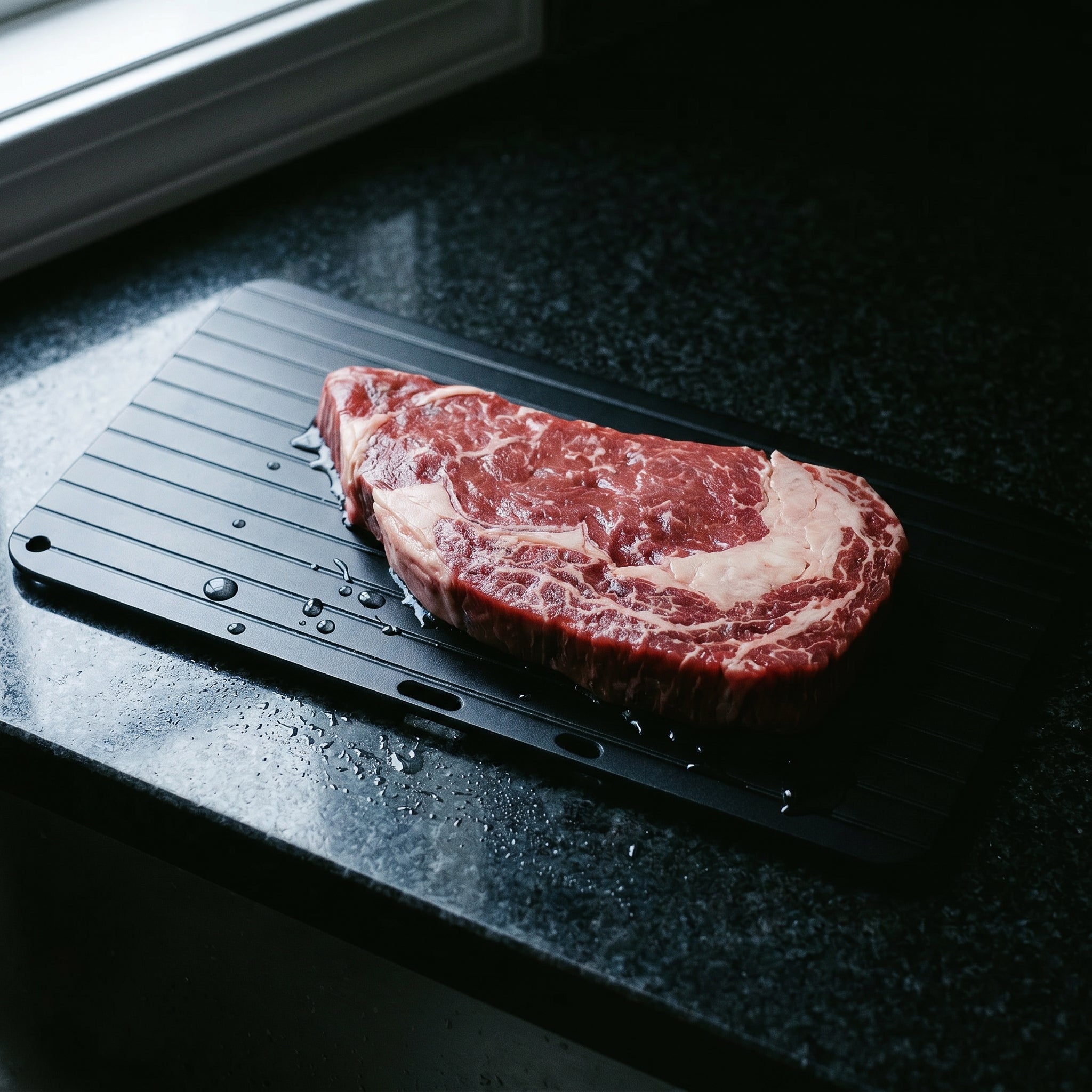 JiDetrax Aluminium Alloy Fast Thawing Meat Tray with Brush