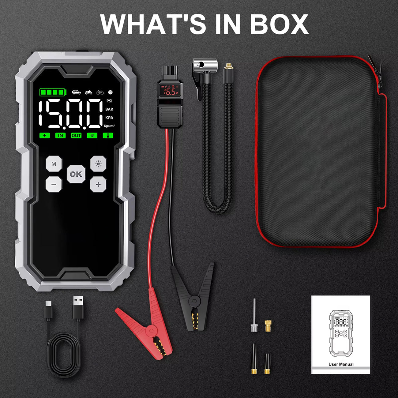 StartZapo V2 7000A Jump Starter – 150 PSI Air Compressor & 26,800mAh Portable Power Bank
