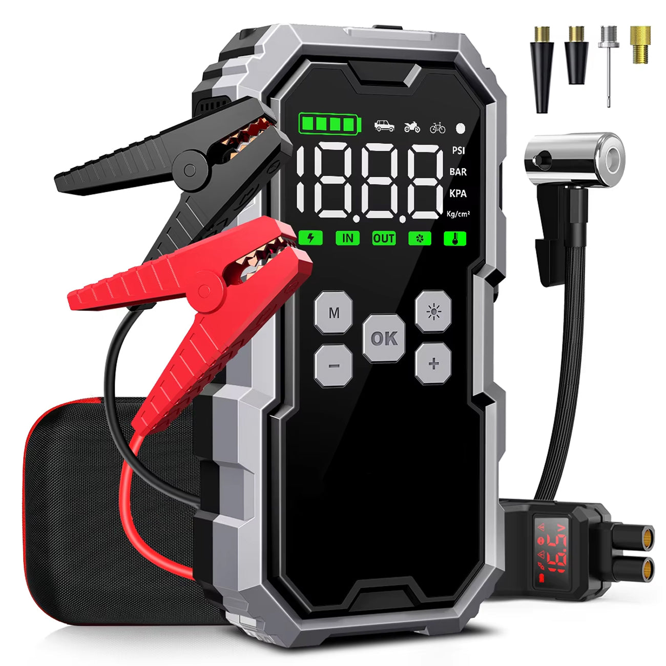 StartZapo V2 7000A Jump Starter – 150 PSI Air Compressor & 26,800mAh Portable Power Bank