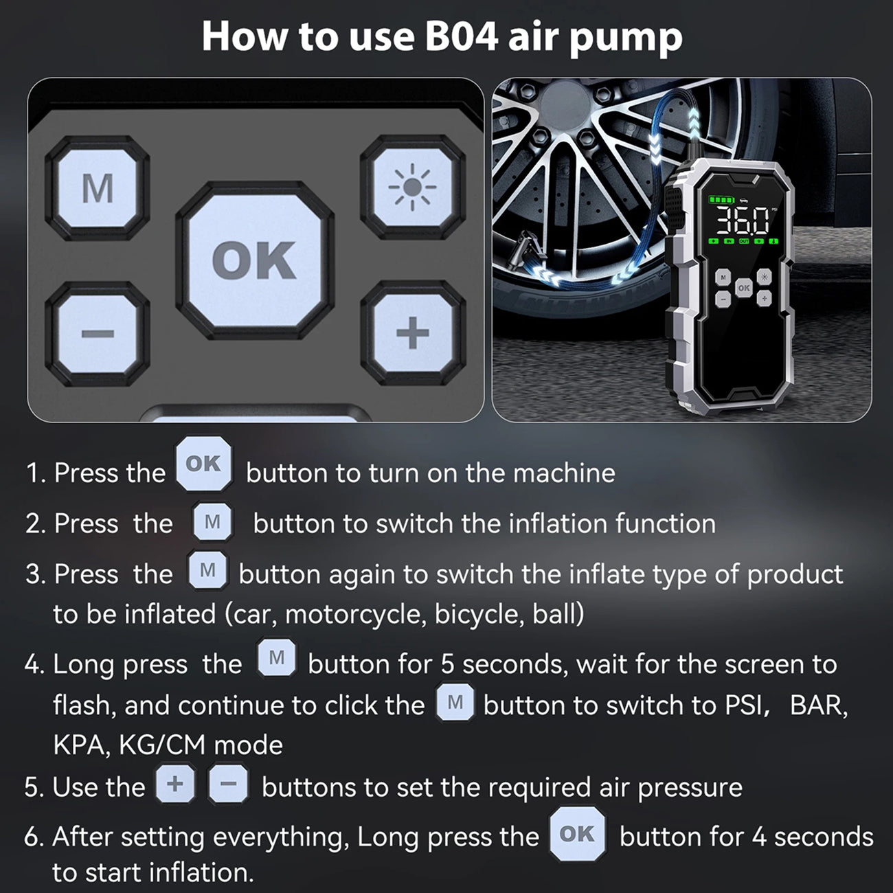 StartZapo V2 7000A Jump Starter – 150 PSI Air Compressor & 26,800mAh Portable Power Bank