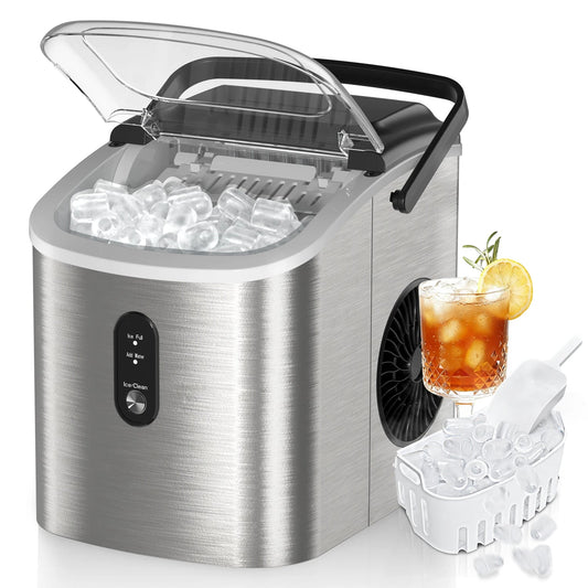 UrisFres Countertop Ice Maker – Rapid 6-Minute Production, 26lbs Daily Output & Self-Cleaning Mode