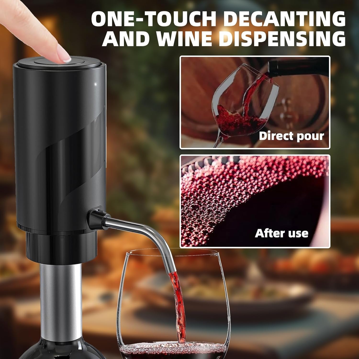 AciWemi Instant Wine Aerator – Professional Flavor Enhancement, One-Touch Multi-Stage Pourer & Smart Seal