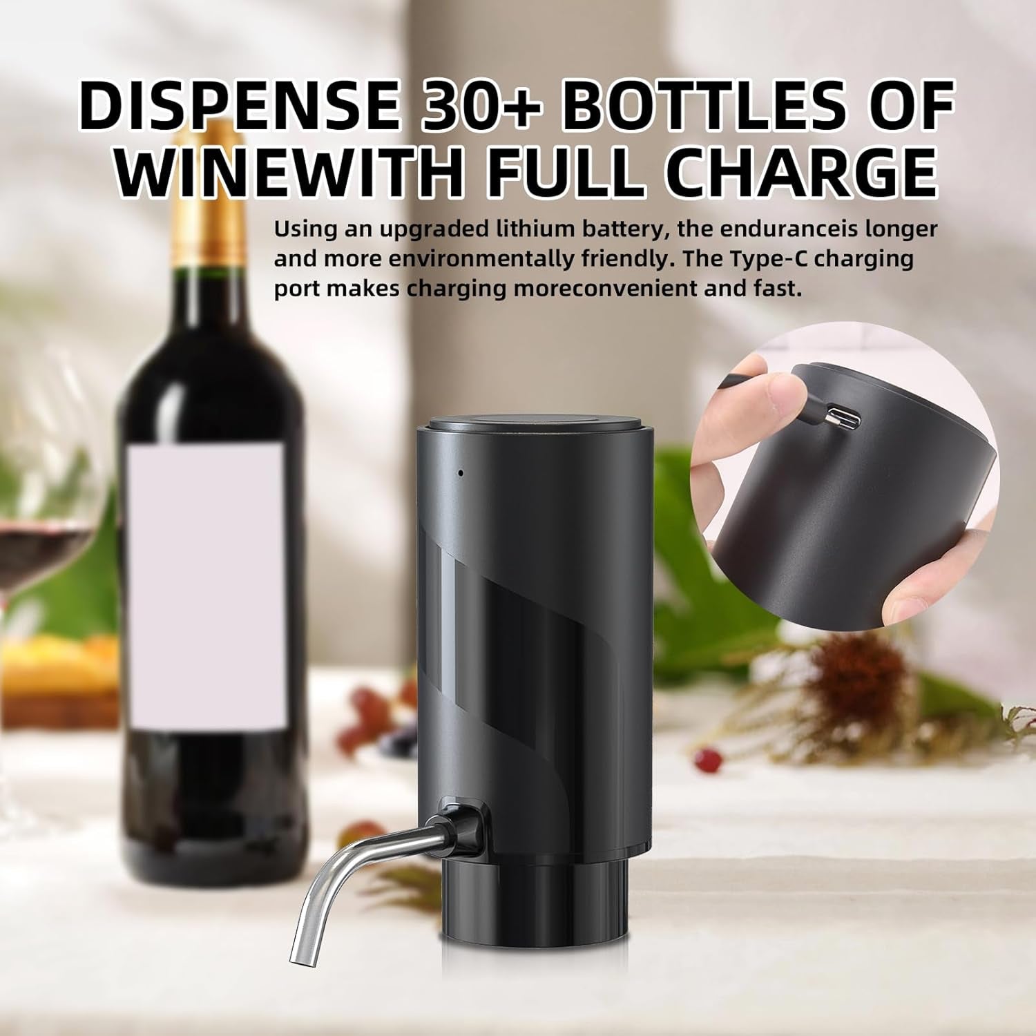 AciWemi Instant Wine Aerator – Professional Flavor Enhancement, One-Touch Multi-Stage Pourer & Smart Seal