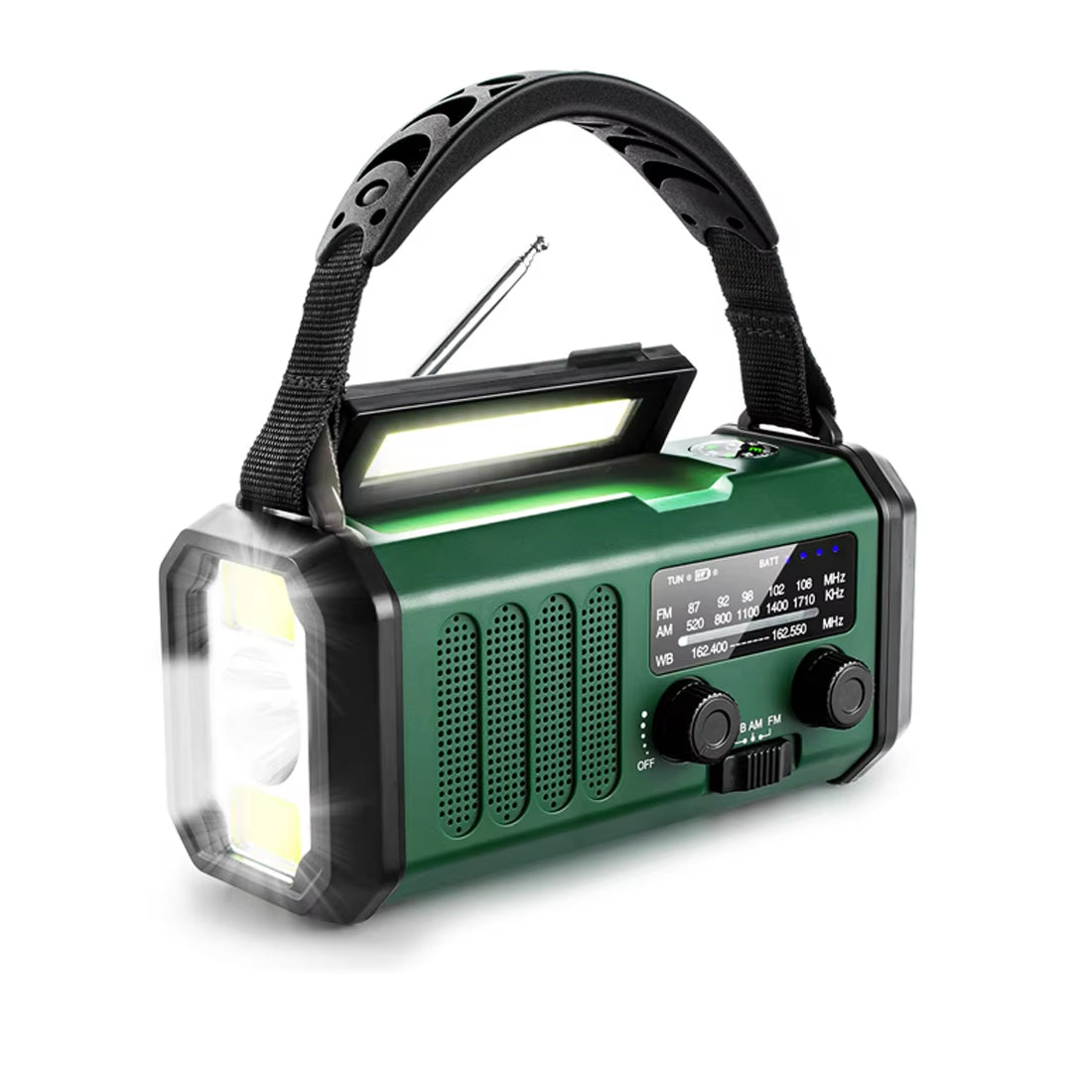 AlertWavi 4000mAh Emergency Power – Solar/Crank/USB Charging, NOAA Alerts & SOS Siren