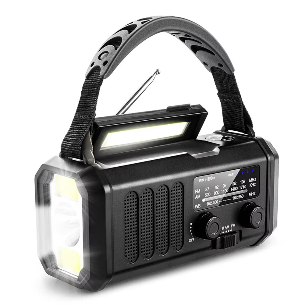 AlertWavi 4000mAh Emergency Power – Solar/Crank/USB Charging, NOAA Alerts & SOS Siren