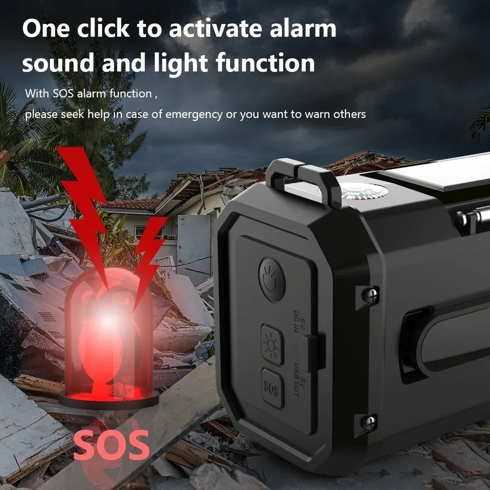 AlertWavi 4000mAh Emergency Power – Solar/Crank/USB Charging, NOAA Alerts & SOS Siren