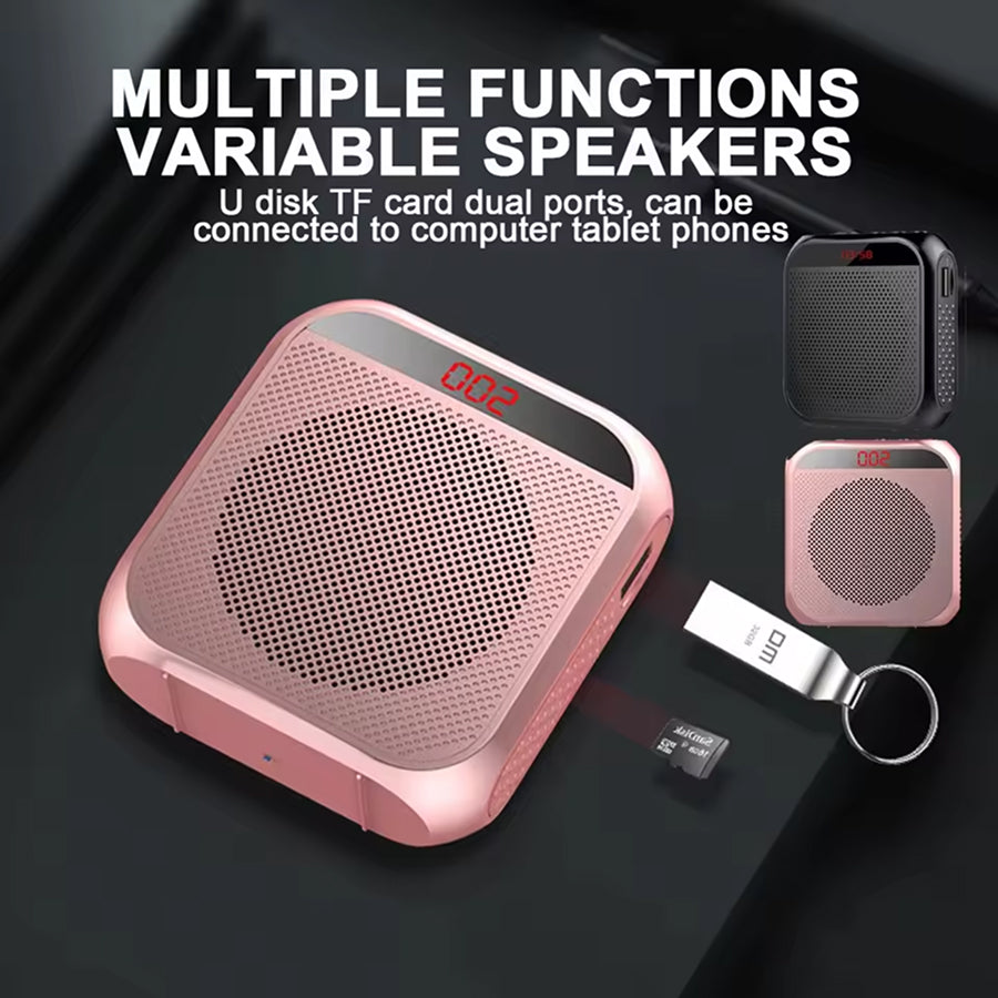 AmpiVoci Portable Voice Amplifier – 15W High Power, Rechargeable Battery & Wired Microphone Headset