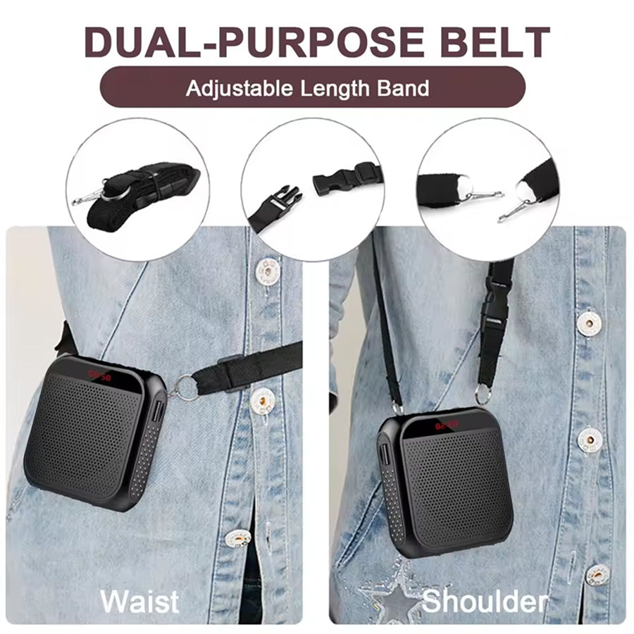 AmpiVoci Portable Voice Amplifier – 15W High Power, Rechargeable Battery & Wired Microphone Headset