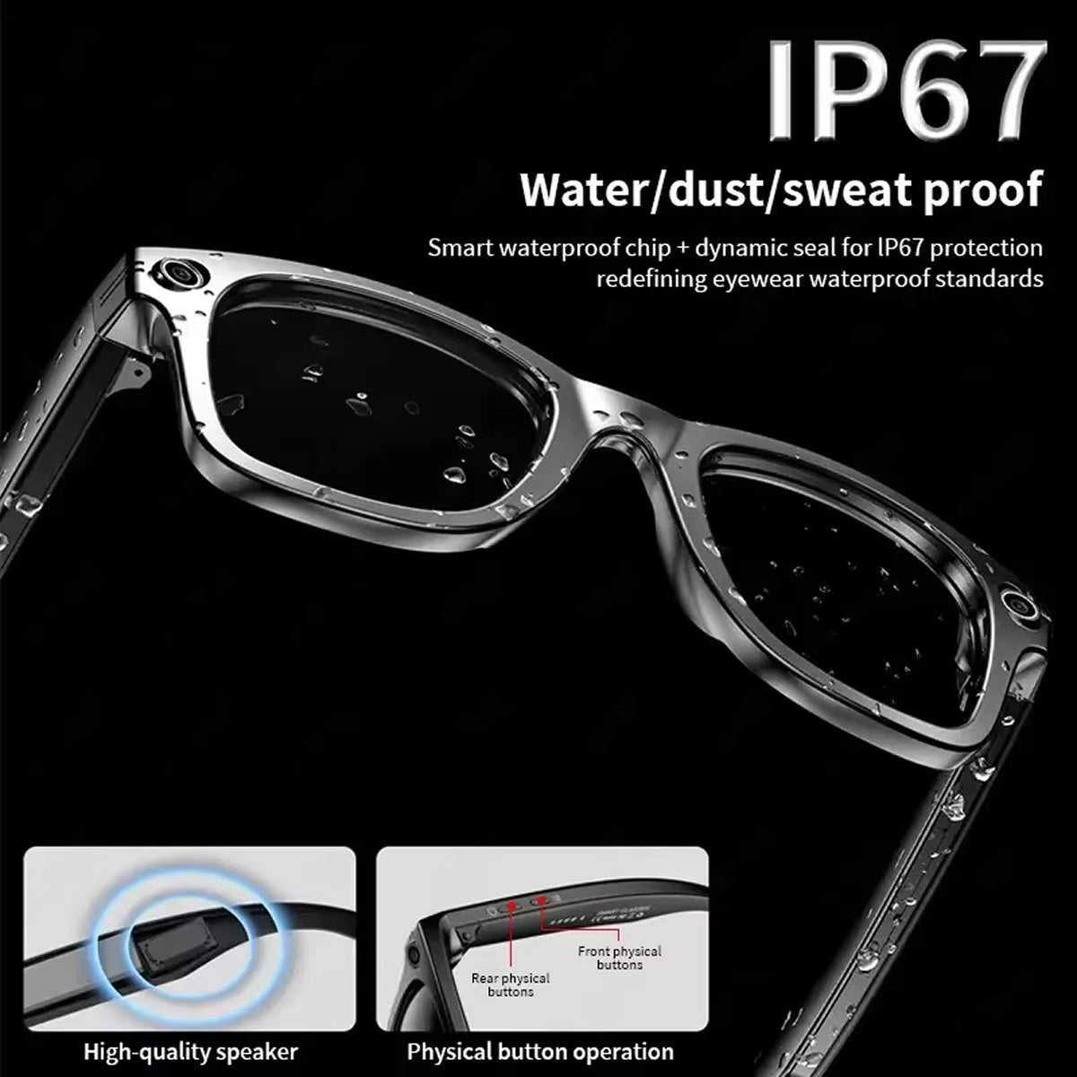 AuraLens Smart AI Glasses – Open-Ear Audio, Voice Assistant Integration & Polarized Anti-Blue Lenses
