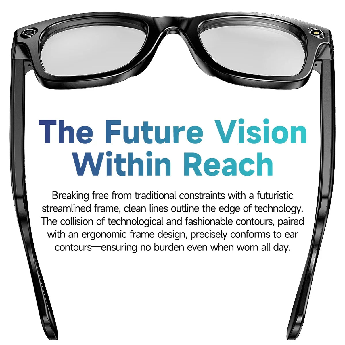 AuraLens Smart AI Glasses – Open-Ear Audio, Voice Assistant Integration & Polarized Anti-Blue Lenses