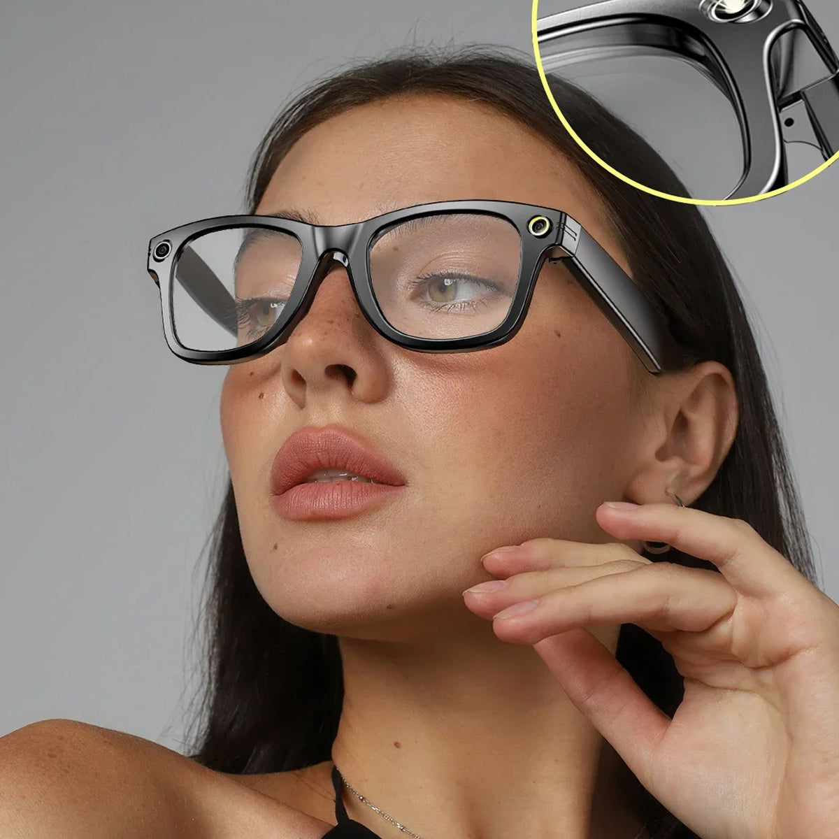AuraLens Smart AI Glasses – Open-Ear Audio, Voice Assistant Integration & Polarized Anti-Blue Lenses