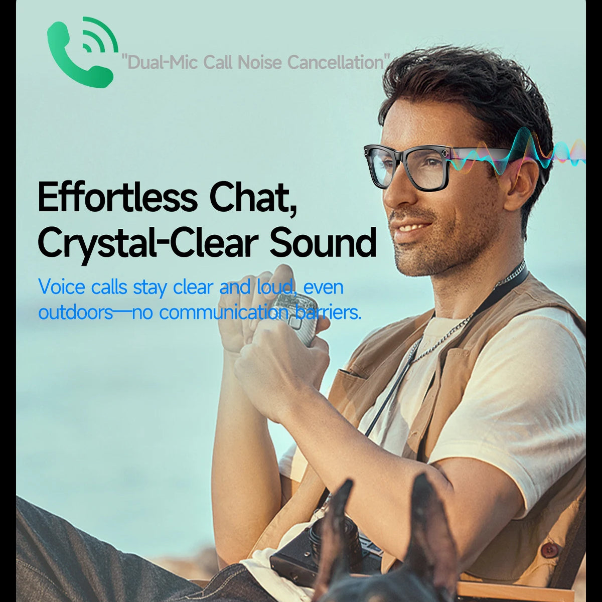 AuraLens Smart AI Glasses – Open-Ear Audio, Voice Assistant Integration & Polarized Anti-Blue Lenses