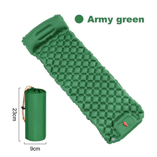BaSlipix Backpacking Sleeping Pad – Integrated Foot Pump, Built-in Pillow & Compact Lightweight Design