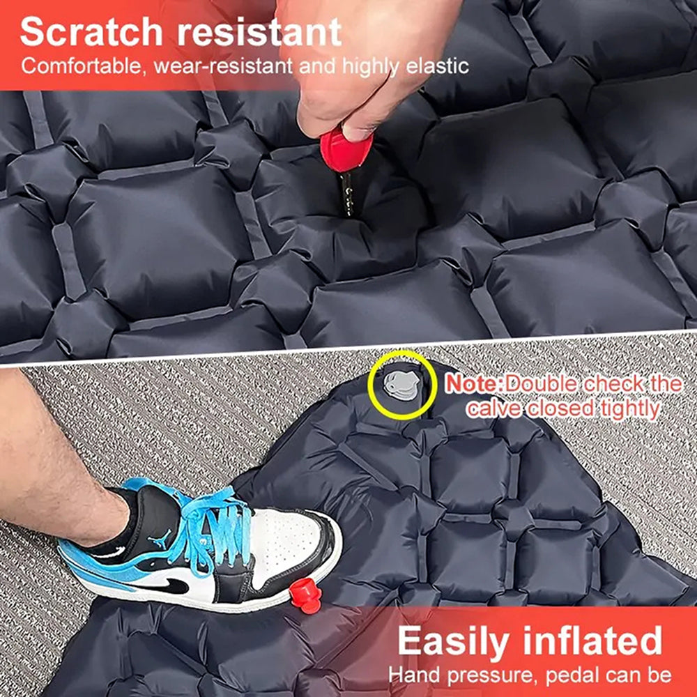 BaSlipix Backpacking Sleeping Pad – Integrated Foot Pump, Built-in Pillow & Compact Lightweight Design