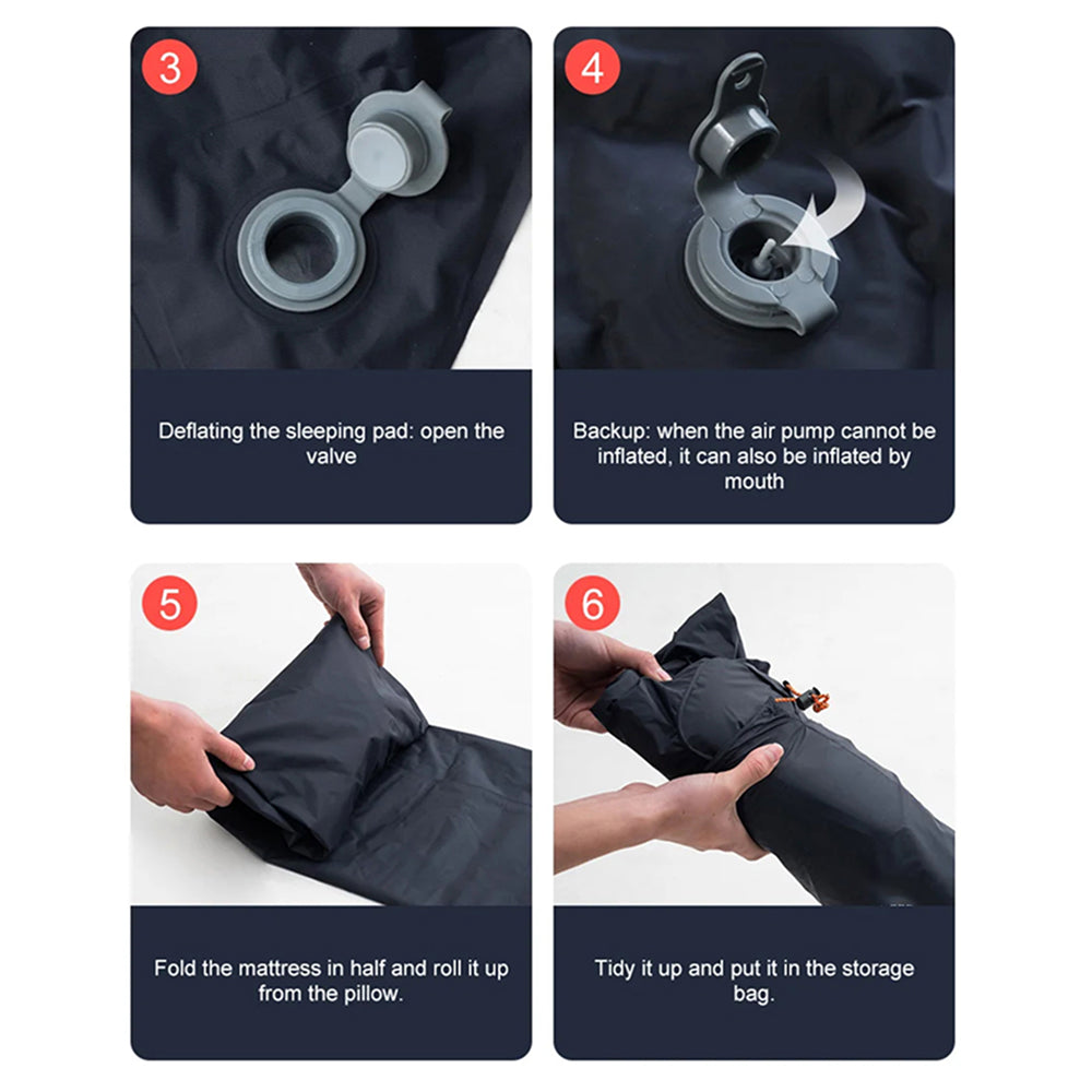 BaSlipix Backpacking Sleeping Pad – Integrated Foot Pump, Built-in Pillow & Compact Lightweight Design