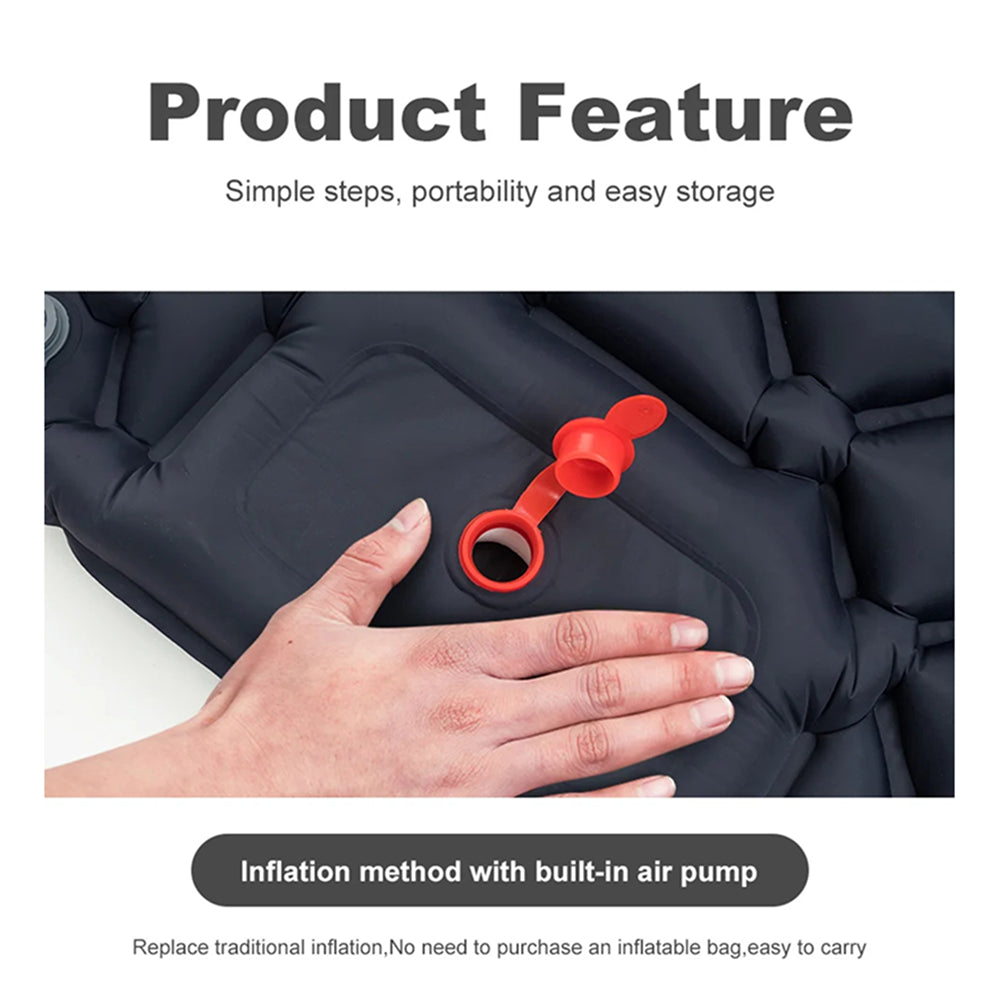 BaSlipix Backpacking Sleeping Pad – Integrated Foot Pump, Built-in Pillow & Compact Lightweight Design