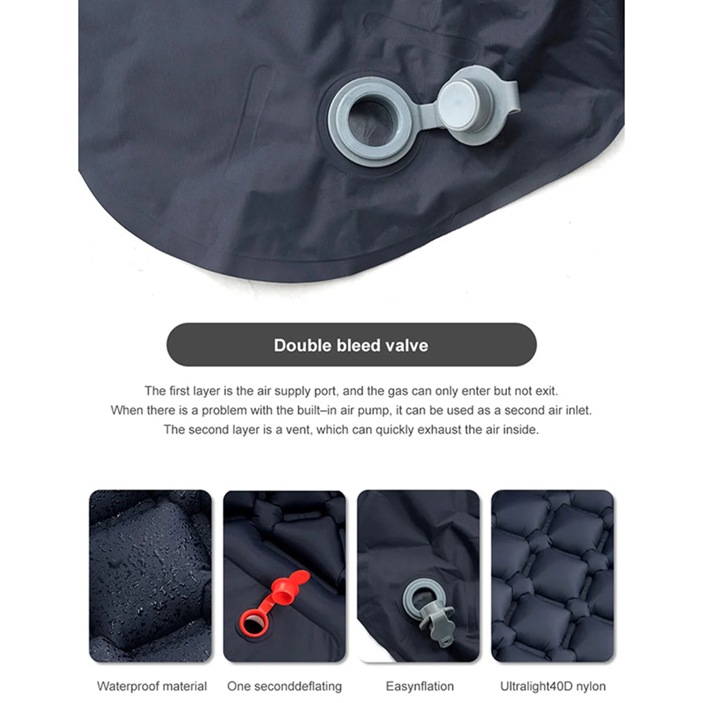 BaSlipix Backpacking Sleeping Pad – Integrated Foot Pump, Built-in Pillow & Compact Lightweight Design