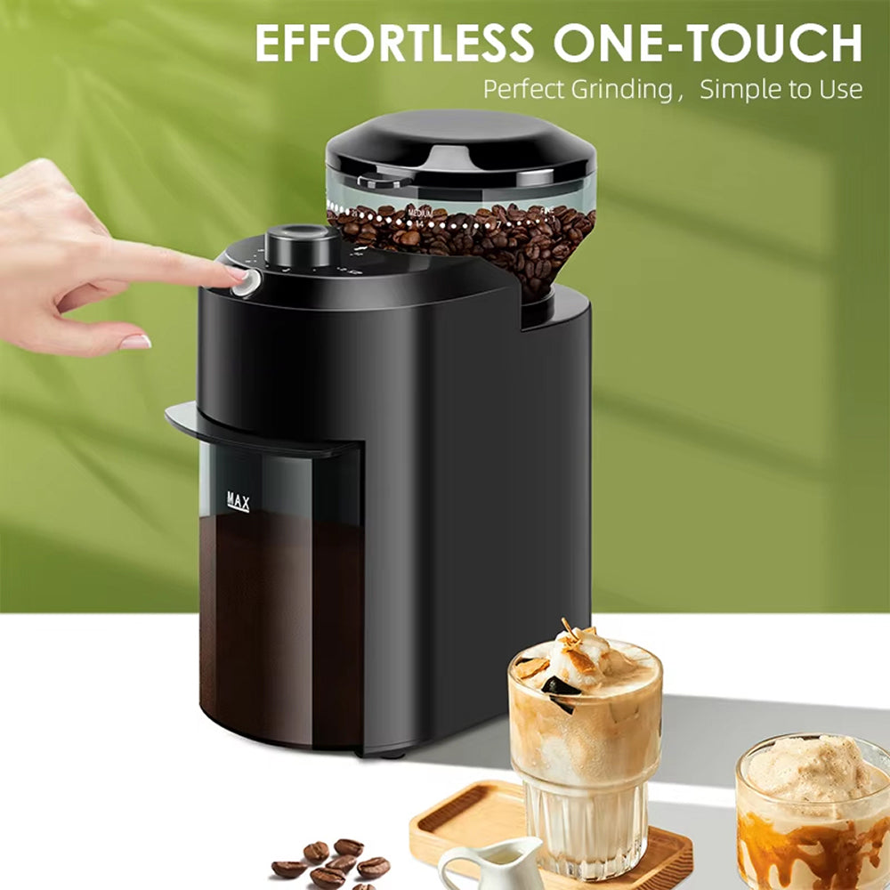 BrewixMi Electric Burr Coffee Grinder – 25 Precise Grind Settings, 12-Cup Capacity & Safety Lock