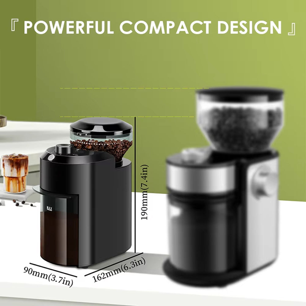 BrewixMi Electric Burr Coffee Grinder – 25 Precise Grind Settings, 12-Cup Capacity & Safety Lock