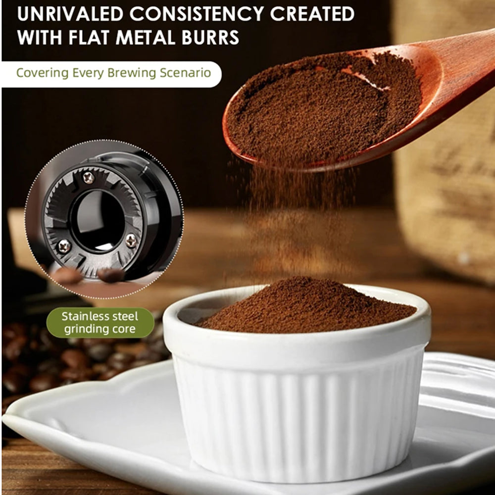 BrewixMi Electric Burr Coffee Grinder – 25 Precise Grind Settings, 12-Cup Capacity & Safety Lock