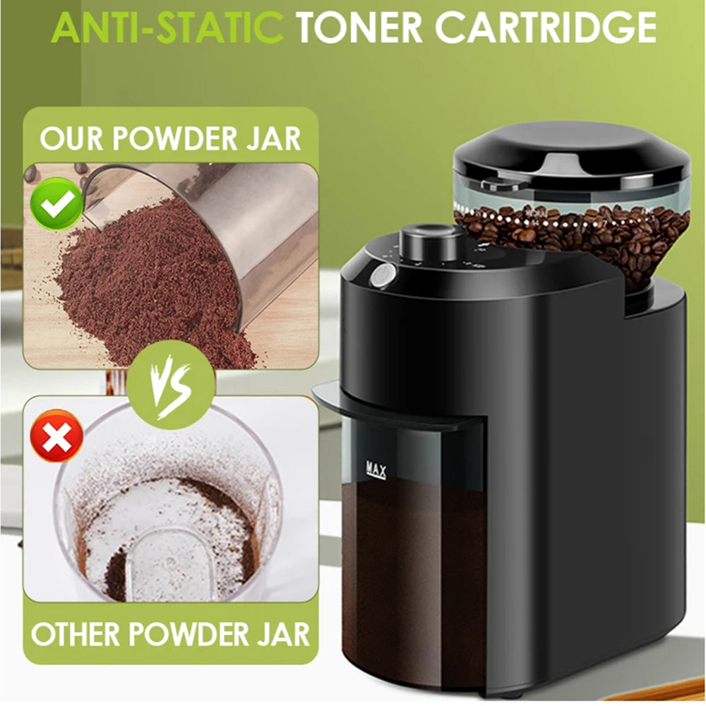 BrewixMi Electric Burr Coffee Grinder – 25 Precise Grind Settings, 12-Cup Capacity & Safety Lock