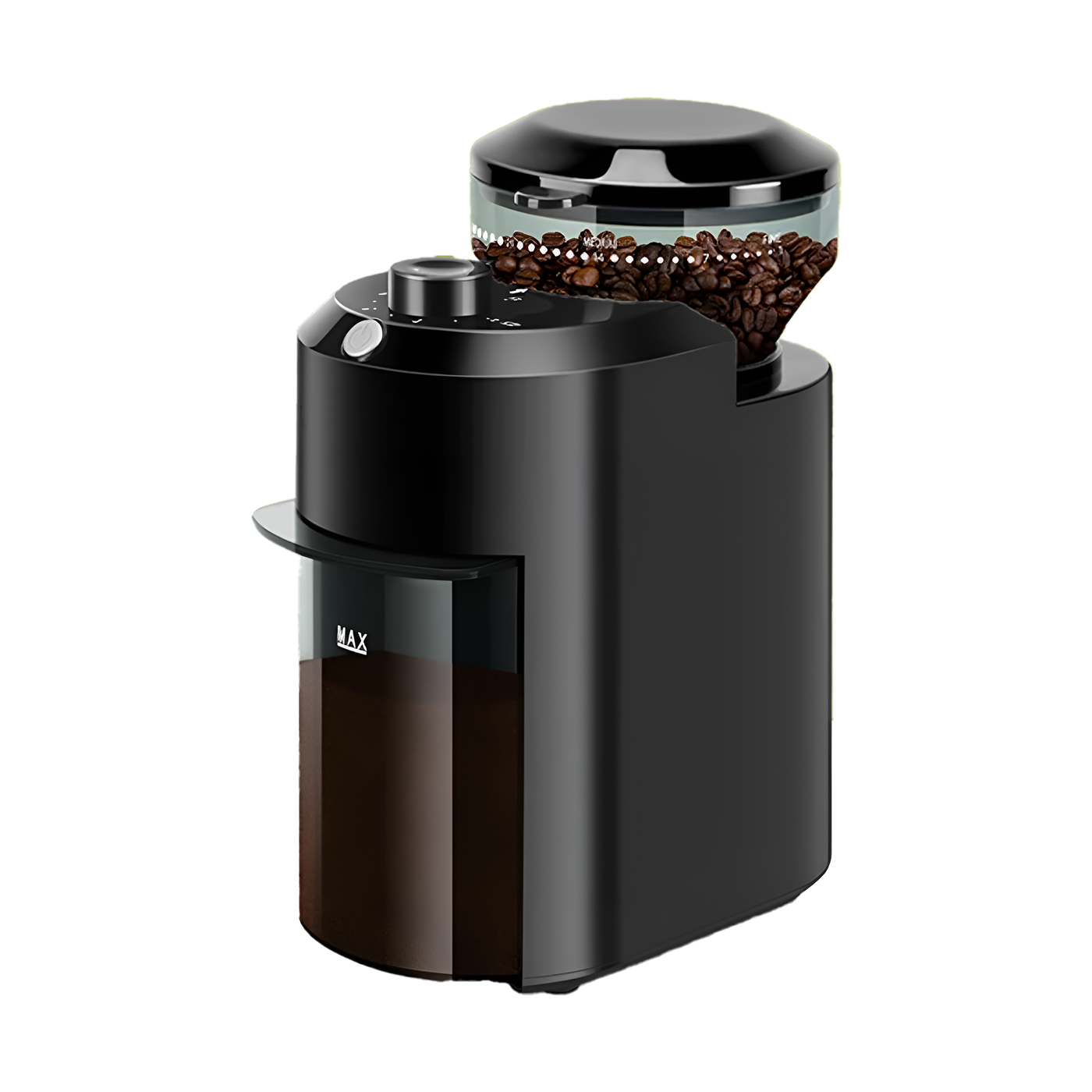 BrewixMi Electric Burr Coffee Grinder – 25 Precise Grind Settings, 12-Cup Capacity & Safety Lock