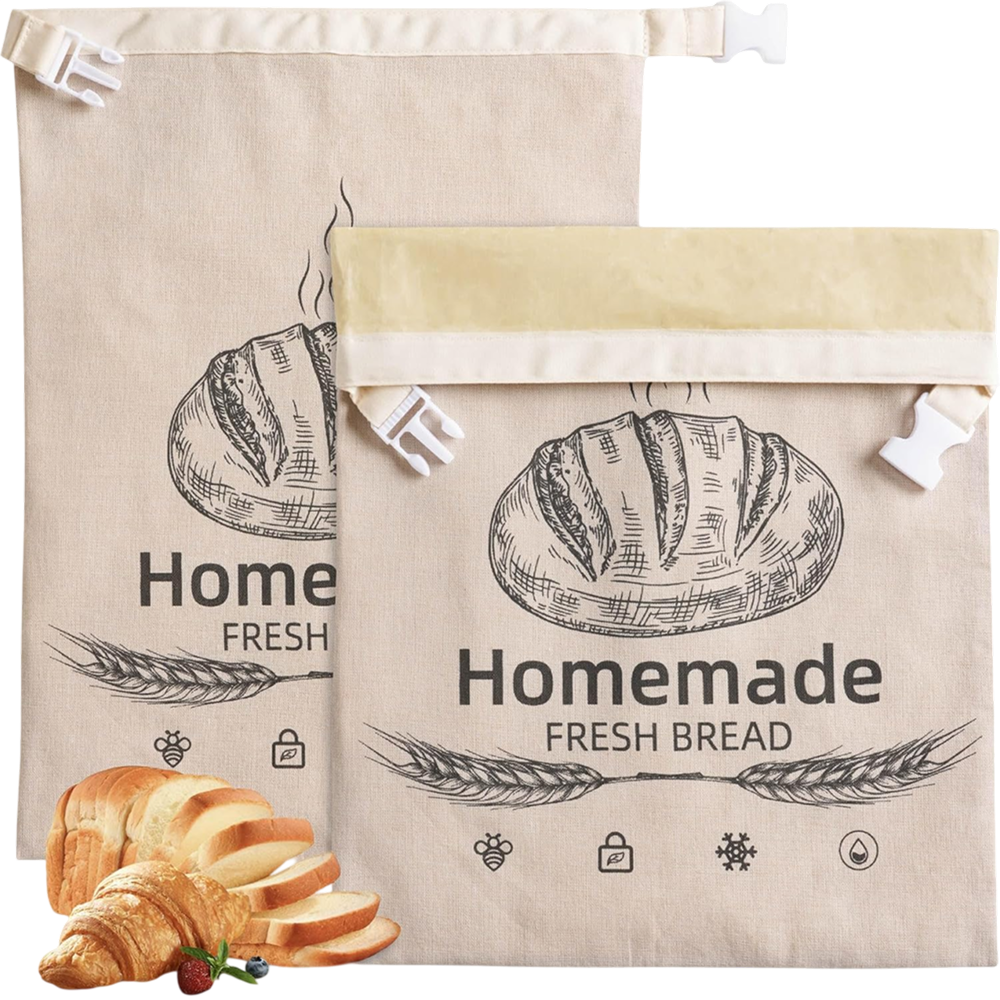 BeeBredix Beeswax Bread Bag – Washable Eco-Friendly Storage, Natural Food Wrap & Freshness Seal