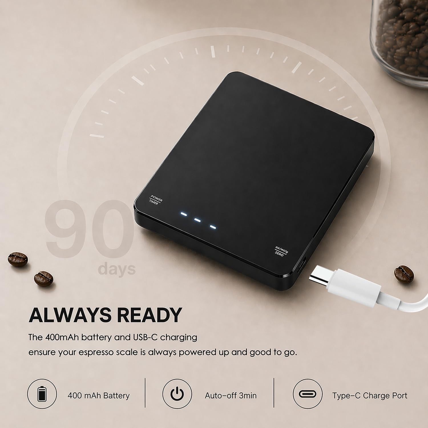 GossWic 0.1g Precision Across 0.1g–3,000g Range For Espresso, Pour-Over, And All Brew Methods