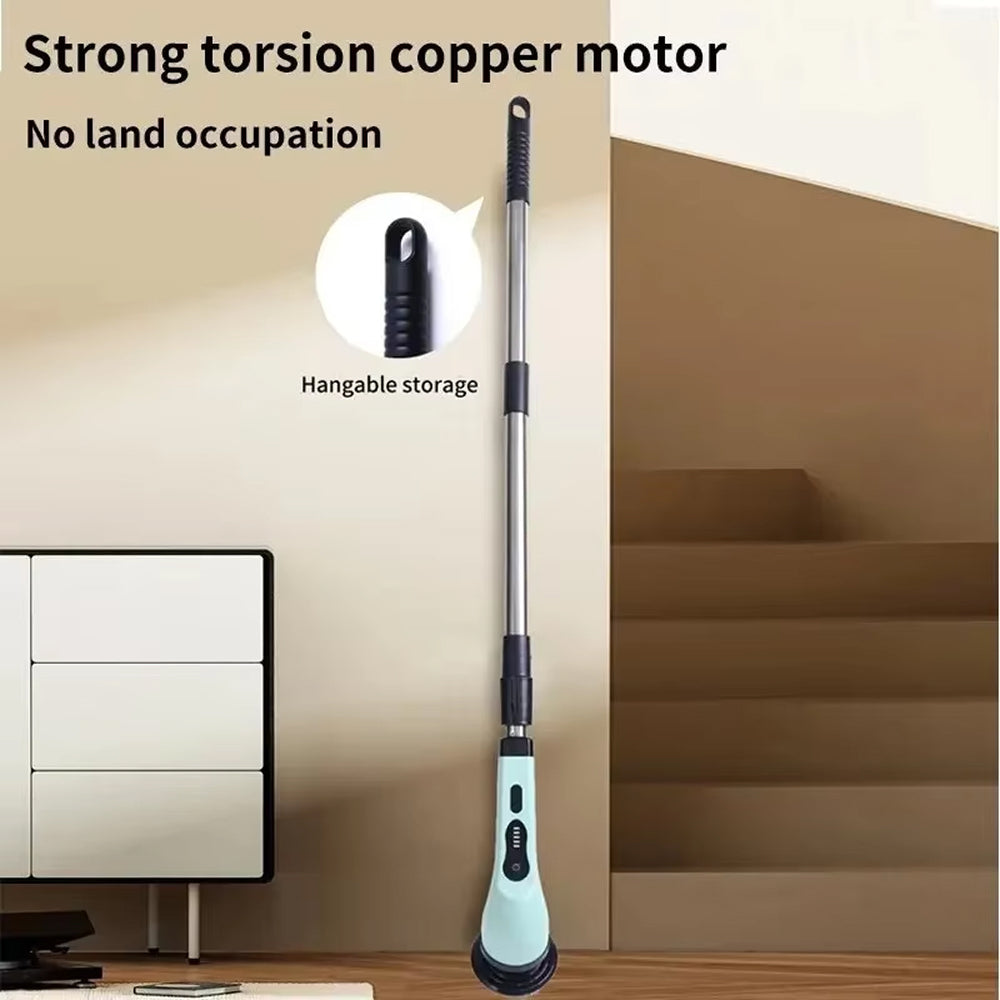 BlitoScrub Electric Spin Scrubber – High-Torque Cordless Motor, Interchangeable Heads & Extendable Handle