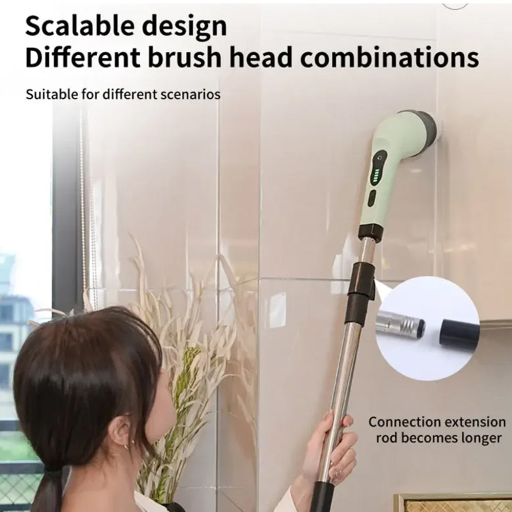 BlitoScrub Electric Spin Scrubber – High-Torque Cordless Motor, Interchangeable Heads & Extendable Handle