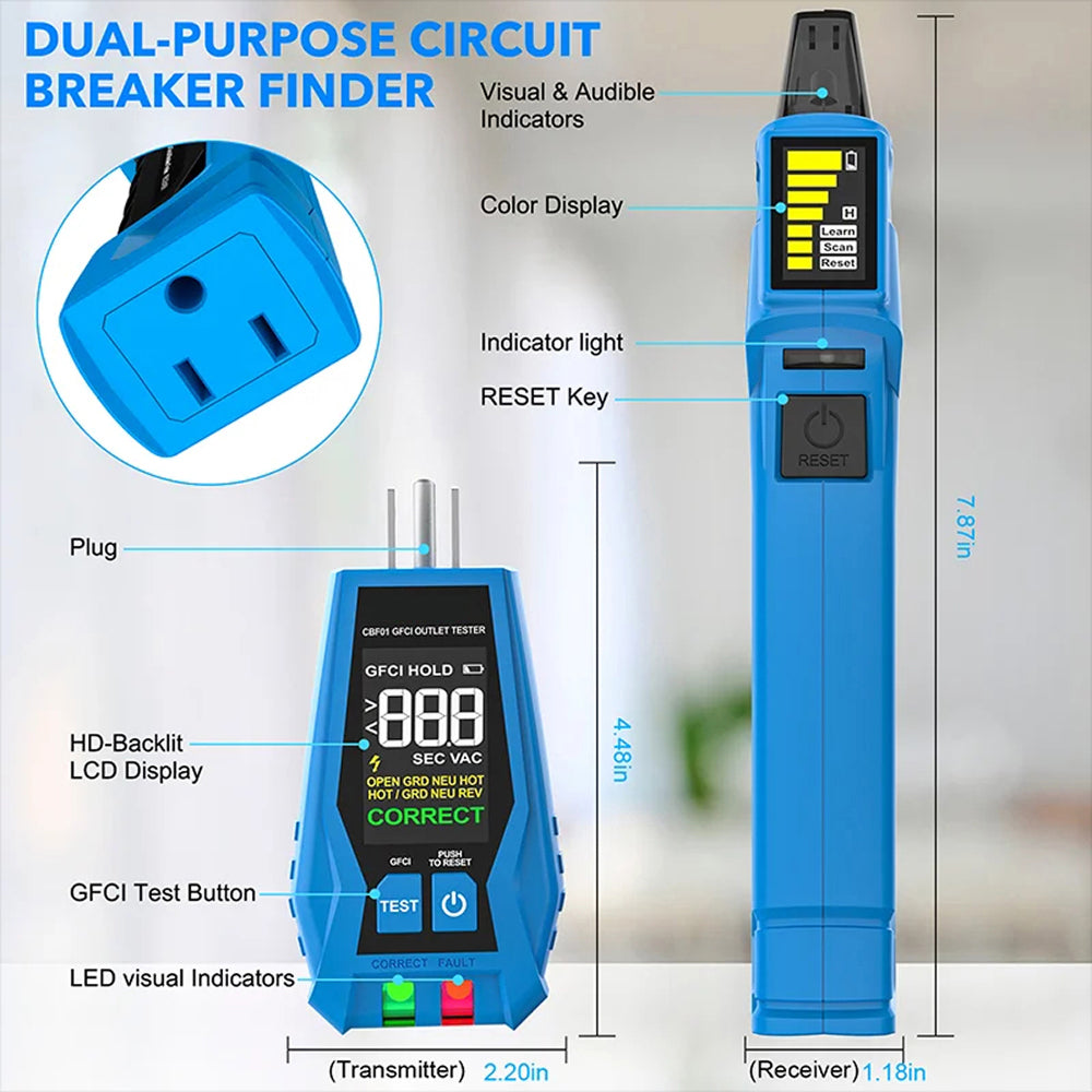 BortDesi Six-Fault GFCI Outlet Testing With Clear Correct Wiring Confirmation
