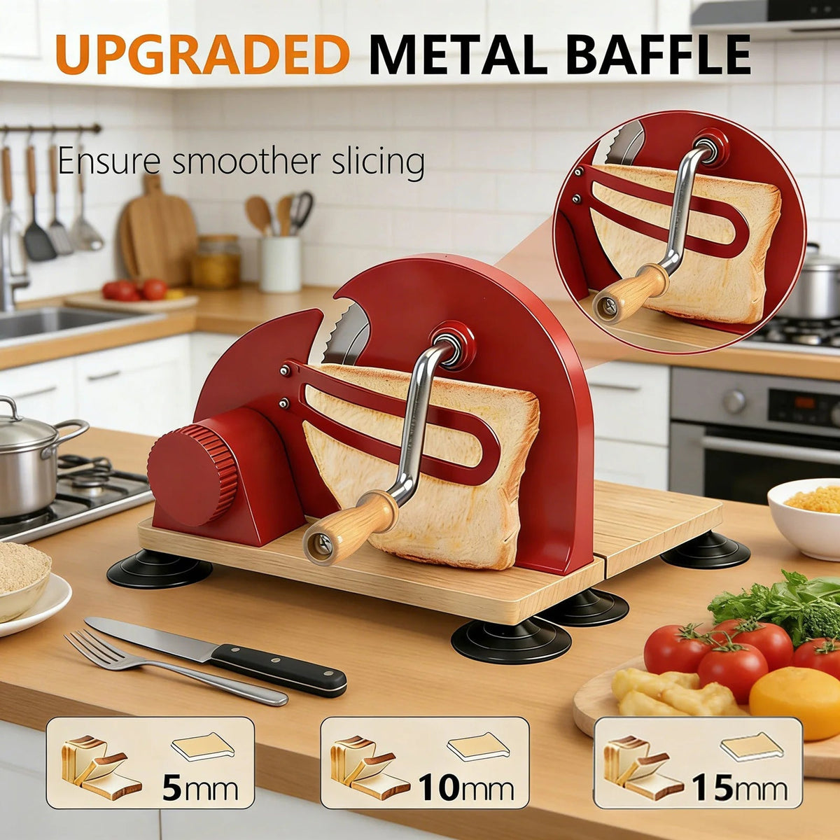BreadiCutAdjustable Thickness For Ultra-Thin Sandwich Slices