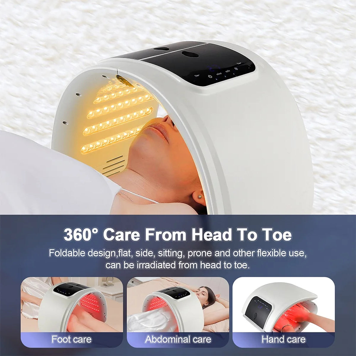 CanbiMart Seven LED Colour Spectrums Targeting Rejuvenation, Acne, Brightening, And Elasticity