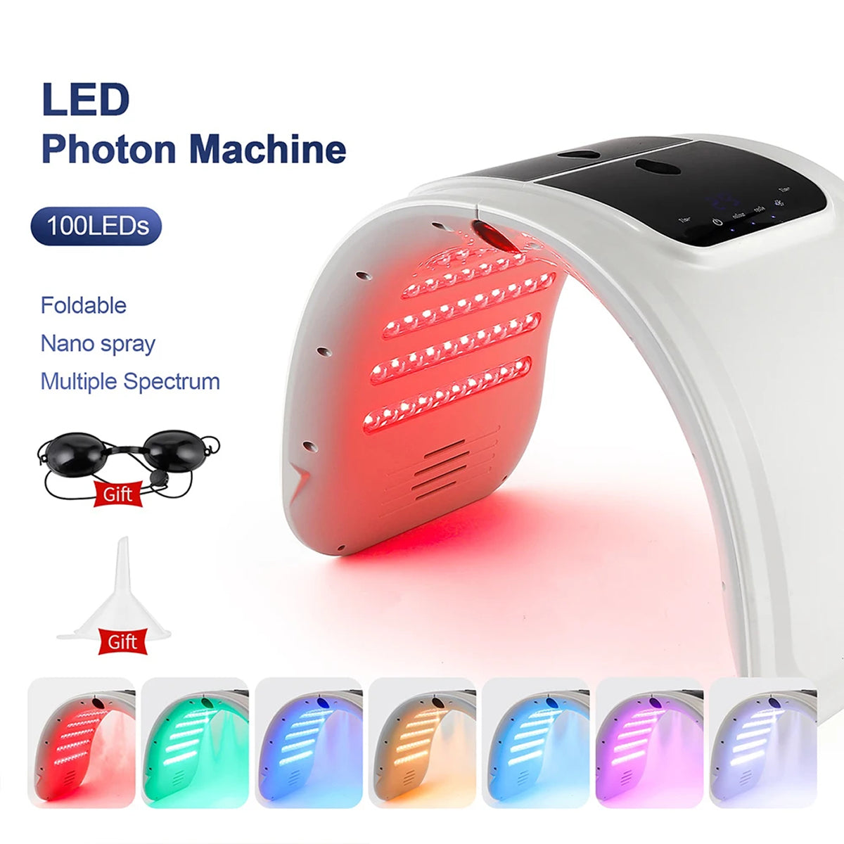 CanbiMart Seven LED Colour Spectrums Targeting Rejuvenation, Acne, Brightening, And Elasticity