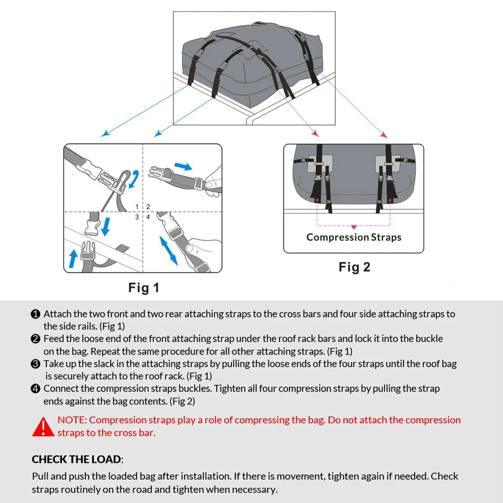 CarixBagi Rooftop Cargo Bag – 15 Cubic Feet 100% Waterproof Military-Grade Carrier